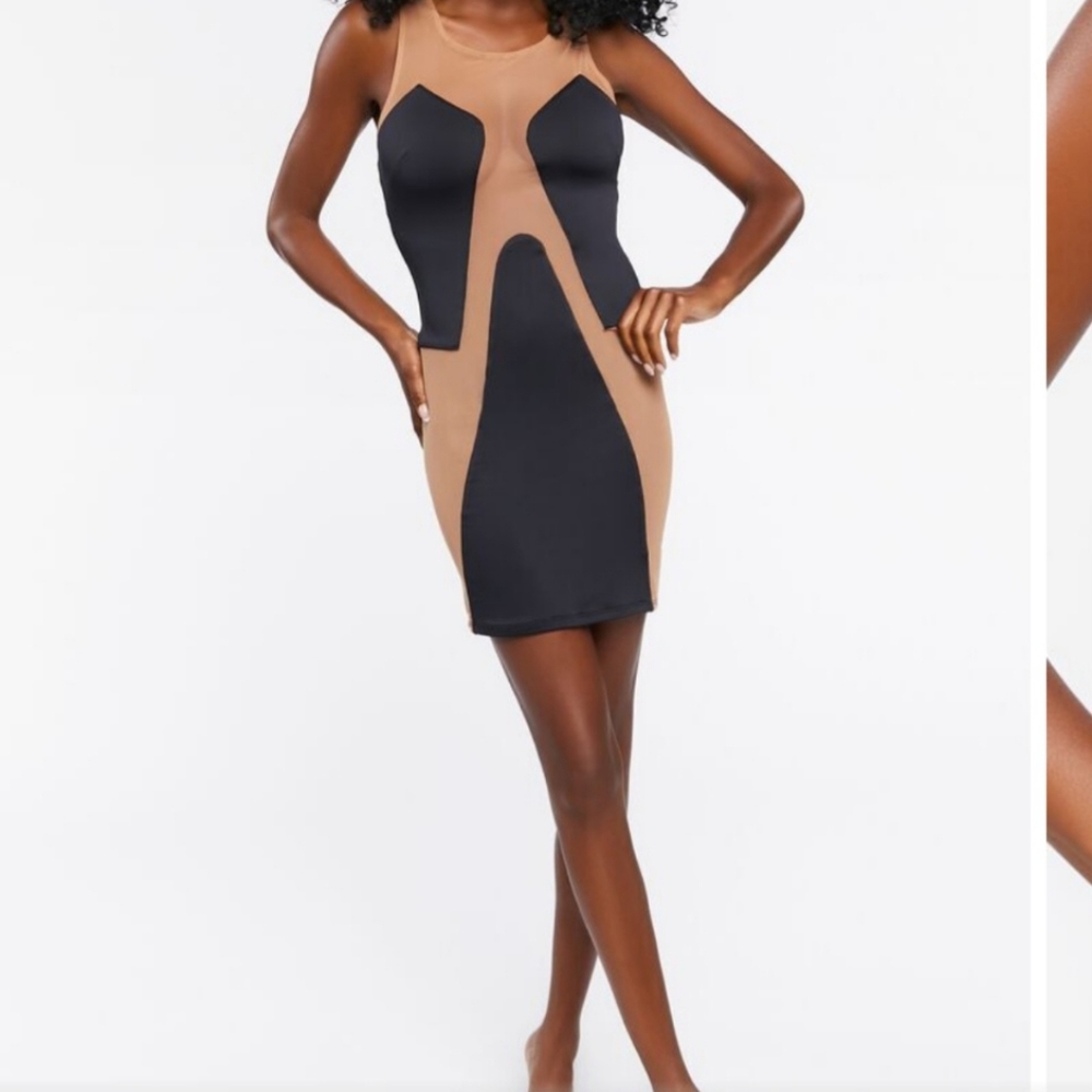 NEW Mesh Panel Mini Dress Sz S